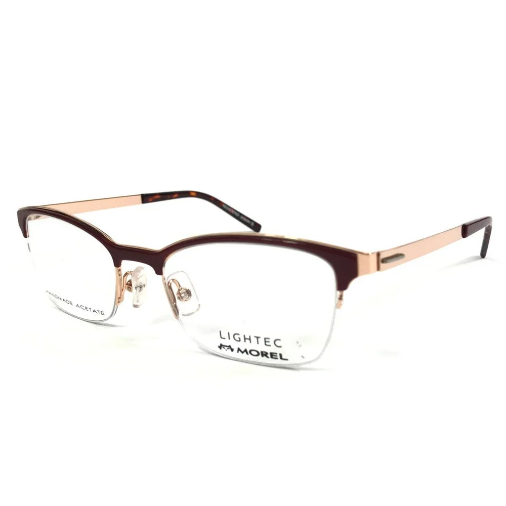 Lightec by Morel Eyeglasses Frames 30031L RD03 Red Rose Gold Cat Eye 49-18-135